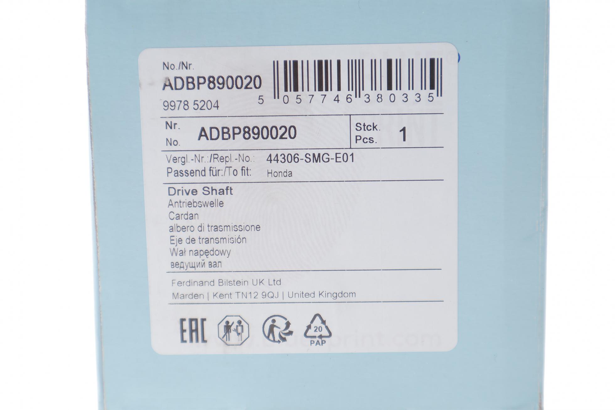ADBP890020 BLUE PRINT